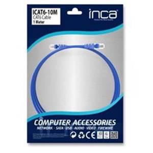 INCA ICAT6- 1MT Cat6 Mavi Kablo
