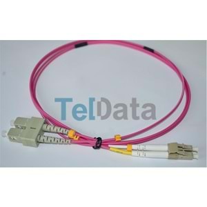 TELDATA TLD-SCLCOM41 SC-UPC-LC-UPC MM DX OM4 1 METRE FIBER OPTIK PATCHCORD