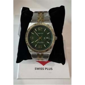 Swiss Plus Man Watch Premium Seri Model-3 ST3450AGS Green-Gold