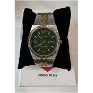 Swiss Plus Man Watch Premium Seri Model-3 ST3450AGS Green-Gold