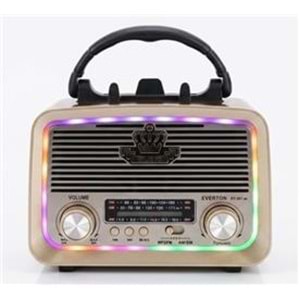 Everton RT-301.m Bluetooth-USB-SD-FM Şarjlı,Solarlı,Ledli, Nostaljik Radyo El Fenerl Radyo