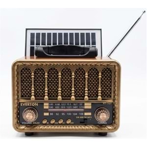Everton RT-707 Bluetooth-USB-SD-FM Şarjlı Nostaljik Radyo Solarlı Radyo