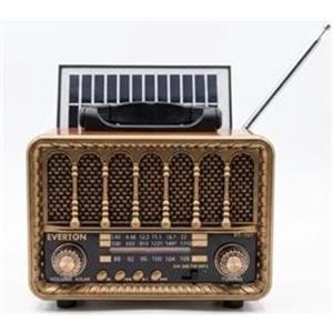 Everton RT-707 Bluetooth-USB-SD-FM Şarjlı Nostaljik Radyo Solarlı Radyo