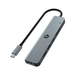 Vcom CUE18 Type-C To Hdmi(4K@30Hz)+Usb3.0+Usb-A2.0+SD2.0+TF2.0+Pd 3.0 100W Çoklayıcı
