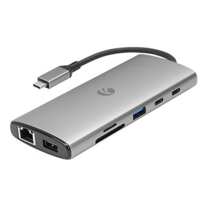 Vcom CUE68 Type-C To 2-HDMI(4K@60Hz)+G LAN+2-USB 3.0+2-Type-C(10Gb)+SD TF+PD3.0 100W Çoklayıcı