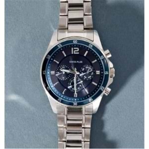 Swiss Plus Man Watch Basic Seri Model-8 ST3516AGS Lüx Blue-Silver