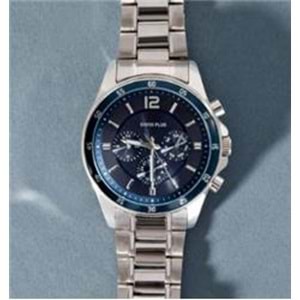 Swiss Plus Man Watch Basic Seri Model-8 ST3516AGS Lüx Blue-Silver