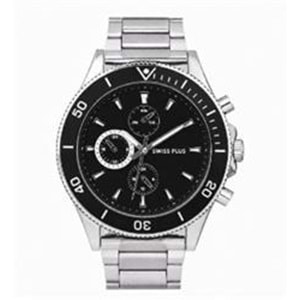 Swiss Plus Man Watch Basic Seri Model-10 ST3516AGS Lüx Black-Silver