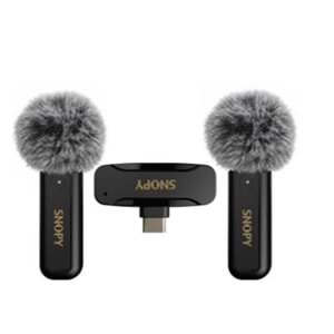 Snopy SN-MW80 Siyah 2 Mikrofonlu Kablosuz Type-c Yaka Mikrofonu
