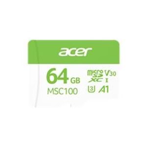 Acer MSC100 64GB microSD U3 V30 A1 Aksiyon Kamera & Güvenlik Kamerası Uyumlu