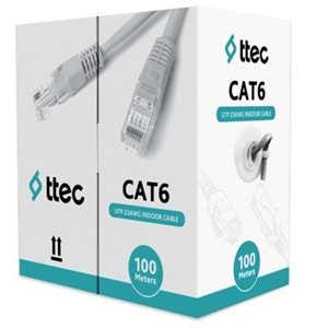 Ttec KBL-CAT6-23CCA-IN100G İç Mekan PVC Gri 100 metre Kablo 
