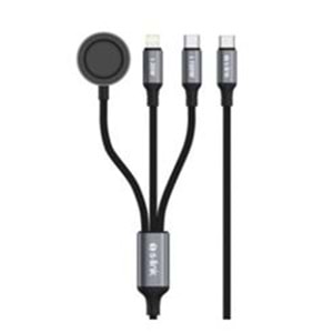 S-link Armor CLW-01 100W 1.2m Type-C to Type-C Lightning Siyah Hızlı Şarj Kablosu
