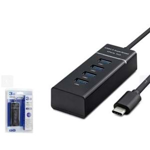 HADRON HDX7045 Type-C 3.0 Hub 4 Port 5 Gbps Siyah