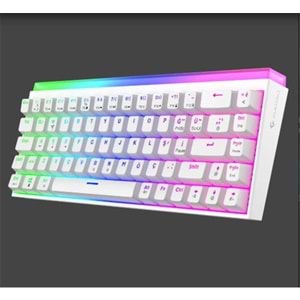 Gameagle GE2019 Hera RGB Kablolu Tr Layout Mekanik Beyaz Oyuncu Klavyesi 