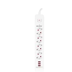 S-link SPG403U 1.5m 1.5mm 100 yüzde Bakır 750 Joule 3 Usb 5V2.4A 4lü Anahtarlı Akım Korumalı Priz