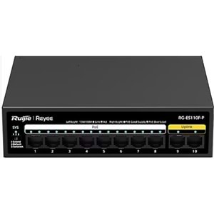 Ruijie-Reyee RG-ES110F-P 10 Port 10-100 Mbps 8 Port 10-100 PE 110W Switch