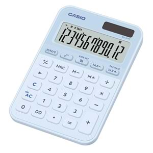 Casio MS-20YC-LB 12 Hane Açık Mavi Masa Üstü Hesap Makinesi