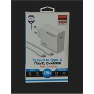 Megatech (MG-CH120WTT) 120W Type-C To Type-C Şarj Aleti 