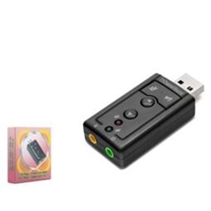 HADRON HDX5255 USB Harici Ses Kartı 7.1 Tuş Kontrollü Siyah