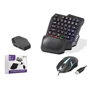 NODAR ND762 Mobil Oyun Klavye Mouse Dönüştürücü Seti RGB Siyah