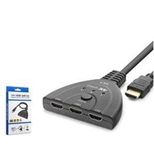 HADRON HDX7870 HDMI Switch 4K 60 Hz HDR 3 In 1 Out - Siyah