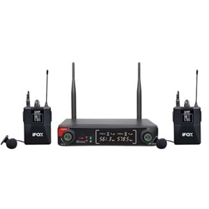 Wöller FX-700YY UHF Çift Kanallı Led Ekran 2li Kablosuz Yaka Mikrofonu