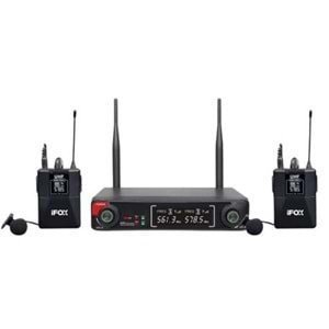 Wöller FX-700YY UHF Çift Kanallı Led Ekran 2li Kablosuz Yaka Mikrofonu