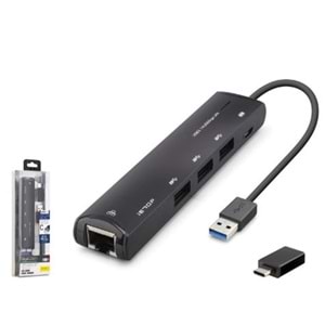 iETOP HDX7897 USB Type-C 3.2 Gen1 Combo Hub Gigabit LAN 4 Port 5 Gbps Siyah