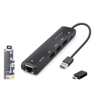 iETOP HDX7897 USB Type-C 3.2 Gen1 Combo Hub Gigabit LAN 4 Port 5 Gbps Siyah