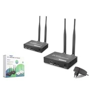 HADRON HDX1444 Kablosuz HDMI Görüntü Aktarım Seti Loop-Out IR 1080p 200 m Siyah