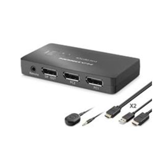 HADRON HDX1426 DisplayPort KVM Switch 2 Console USB Port 2 DisplayPort Siyah