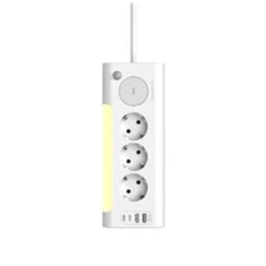S-link PRZ06 3 Soketli 2 USB 2 TYPE-C PD20 2M 306 Joule Tam Bakır Kablolu Beyaz Akım Korumalı Priz