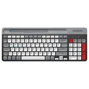 Everest KB-88 RUBY Beyaz-Gri 2.4G+BT1+BT2 Çoklu Cihaz Bağlantılı Q Kablosuz klavye
