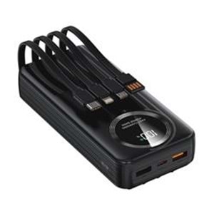 S-link IP-G220 20000mAh PD20W+QC3.0 Dahili Kablolu Siyah LCD Taşınabilir Pil Şarj Cihazı Powerbank