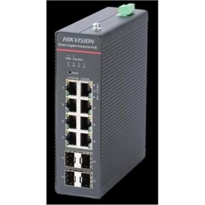 Hikvision DS-3T1512HP-SI-8P4F 8 Port+ 4 Port Gigabit Sfp 240W Endüstriyel Switch