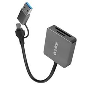 S-link SL-CR21 TypeC ve USB3.0 SD-Micro SD 110M-S Hızlı 2 in 1 Metal Kart Okuyucu