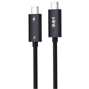S-link SL-TC401 Thunderbolt 4.0 1m 8k 60Hz PD100W TypeC to TypeC 40Gbps Hızlı Data Kablosu