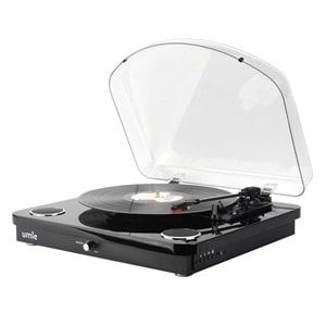 UMİE Bemol Siyah Piano Kaplama 10W BT İN, BT OUT, RCA, USB Özellikli Nostaljik Pikap