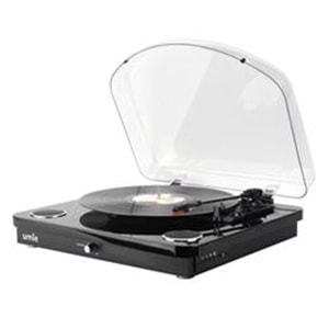 UMİE Bemol Siyah Piano Kaplama 10W BT İN, BT OUT, RCA, USB Özellikli Nostaljik Pikap