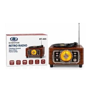 Everton Rt-405 Bluetooth Fm-Usb-Tf-Aux Şarjlı Nostaljik Radyo Plak Görselli