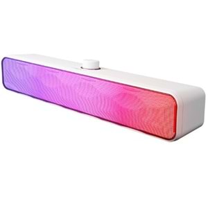 Mikado MD-SBT31 Beyaz 5W-2 1200mAh BT,RGB,TF Card,Type-C ,USB Soundbar Speaker