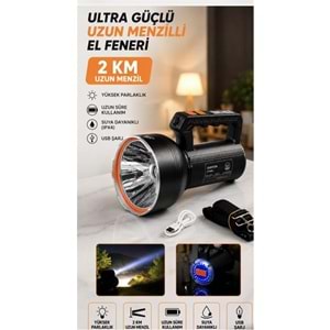 Everton Rt-698A Şarjlı Projektör 50w 5000lumen Şarjlı (15 Saat) Powerbank Özellik 2km Menzil