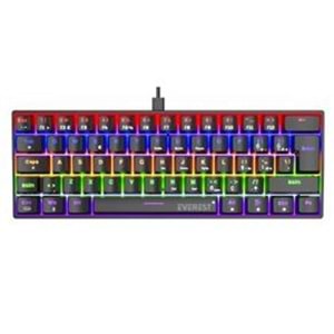 Everest Amber Siyah Type-C Bağlantılı RGB Ledli Mekanik Gaming Oyuncu Klavye Q Red Switch