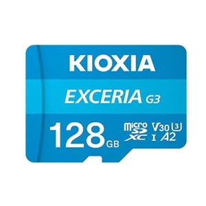 Kioxia Exceria G3 Class 10 UHS-I U3 A2 V30 128 GB Micro 160-50MB-sye Kadar 4K MicroSD Kart