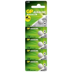 GP GPA76-C5 LR44 AG13 Alkalin Düğme Pil 5'li Paket 