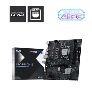 MSI PRO H810M-E DDR5 HDMI-DP PCIE 4.0 1851p mATX