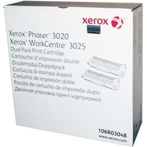 Xerox 106R03048 Phaser 3020-WC3025 Dual Pack Toner 2x1500 Sayfa 
