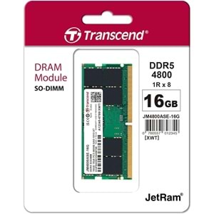 TRANSCEND 16GB DDR5 4800MHZ CL40 NOTEBOOK RAM VALUE JM4800ASE-16G