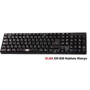 Elba EK-020 F Usb Siyah Türkçe Kablolu Standart Klavye (1.8Mt Kablo Uzunluğu)