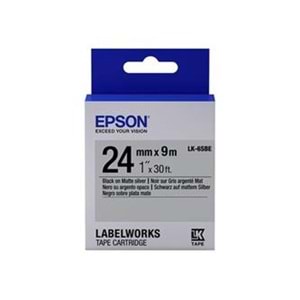 Epson LK-6SBE Gümüş Üzeri Siyah 24mm 9Metre Etiket